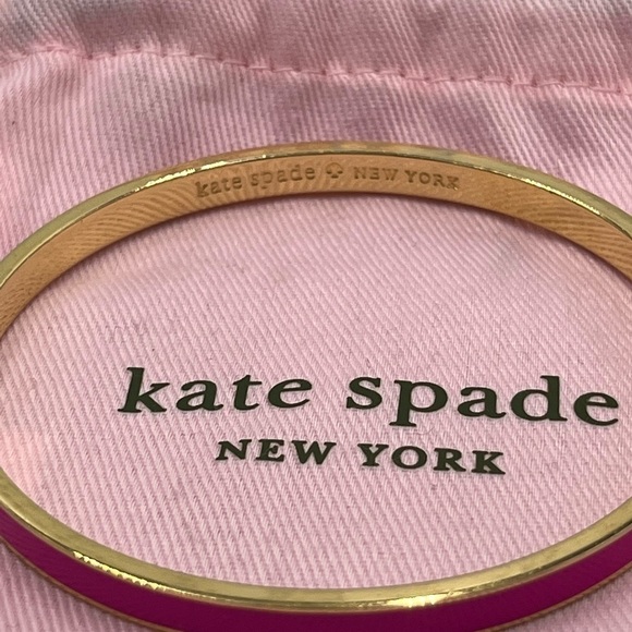 Kate Spade Rise Above Inspirational‎ Hot Pink Gold Plated Bangle Bracelet - Picture 6 of 7